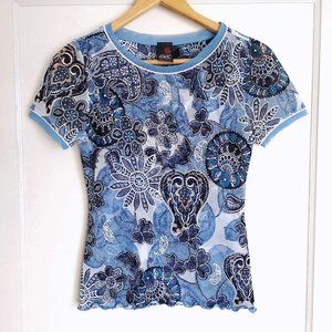 ANAC Designed by Kimi Floral Short Sleeve Top